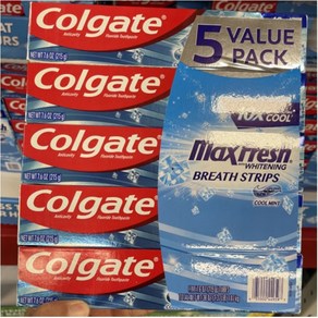 [당일발송]미국 콜게이트 맥스프레시 쿨민트 치약 206g x 5팩 Colgate-MaxFesh 7.6oz 5 Pack, 5개