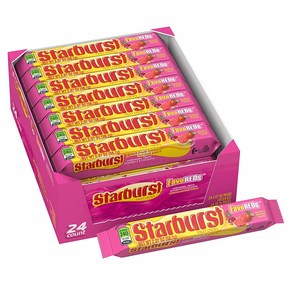 Starburst 스타버스트 후르츠 츄이 캔디 12캔디 1팩x24입 페이브 레드 FaveREDs Fruit Chews Candy 2.07 ounce (24 Single Packs)