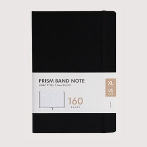 프리즘 160 라인 밴드노트 엑스라지 B5, 블랙, 1개