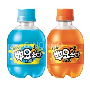 팔도 톡톡쏙쏙 뿌요소다 245ml 오렌지 6개 + 소다향 6개(총12개) 탄산음료, 12개