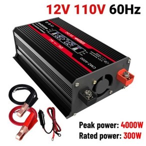 4000W 순수 사인파 인버터 12V24V48V60V DC AC 220V 110V 전압 변압기 전원 소켓 변환기 자동차 홈 야외용, 06 Black 12 V 110V