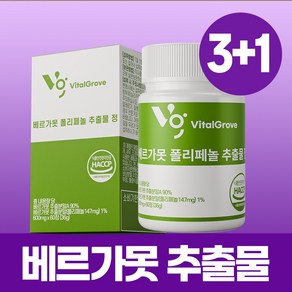 베르가못 100% vitalgove 정품 폴리페놀 식약청인증 배르가못 600mg, 4개, 60정