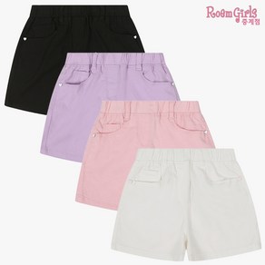로엠걸즈 중계점 *24년 S/S신상 50%할인* 스판짱 3부 컬러 팬츠 (4Colo) 신축성이 좋아 활동하기 편한 데일리 3부 밴딩 반바지 4~12세 RGTA2441C