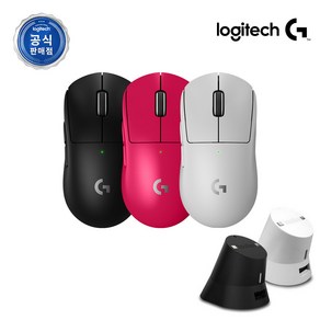 로지텍 코리아 (정품) 로지텍 G PRO X SUPERLIGHT2 슈퍼라이트2 지슈라2 무선 게이밍 마우스+ 이메이션 충전독 패키지, 핑크마우스+블랙충전독