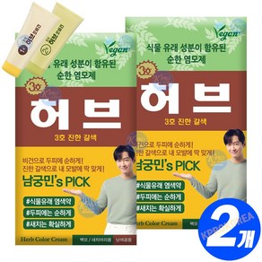 동성제약 허브포비건 칼라크림 70g 단상자(1세트 개별포장) PPD없는 허브 염색 옻안타는 스피디 염색약, 단상자 3호-진한 갈색, 2개