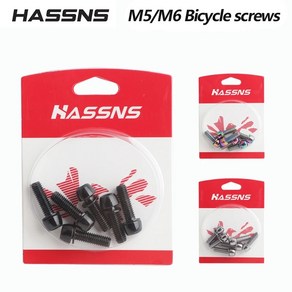 HASSNS-Mtb 파워 나사 M5 * 18/20mm M6 * 18/20mm 산악 자전거 핸들바 테이블 스테인레스 스틸 스템 볼트 자전거 액세서리 6 개, 6)M6 silve 20mm, 1개