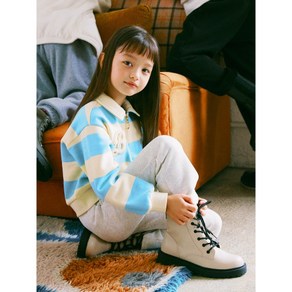 빈폴 키즈 BEANPOLE KIDS 여아 빅 스트라이프 스웨트 세트 스카이 블루 BI4X41G01Q 481076