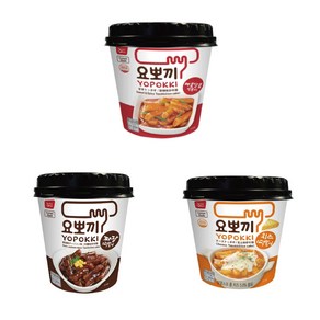 요뽀끼 떡볶이컵 치즈 + 짜장 + 매콤달콤, 3세트, 380g