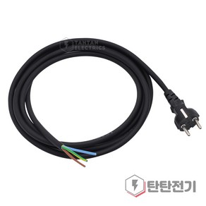 무광 3C 1.5 SQ 케이블 5m AC 전원 코드선 플러그 Powe Cable Cod 전기선 전원선 전선 250V 16A, 1개