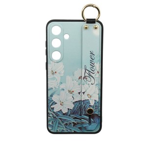 신서엔코 갤럭시S24시리즈 케이스 Galaxy Phone Case SCS-1541 플라워 일러스트 핸드 스트랩 케이스