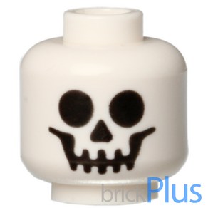 레고 부품 스컬 헤드 White Minifig Head Skull Standad Patten - Stud Recessed 4651445 3626cpb0001, 1개