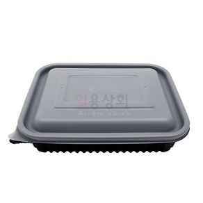 [ILYONG] 사각 찜용기 TY 23195 소 1500ml 200세트 검정, 200개, 1세트