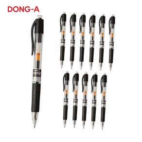 동아 유노크 중성 볼펜 0.5mm 1타(12개입) U-KNOCK 젤잉크 볼펜, 1개, 검정