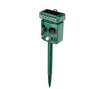 초음파 태양열 충전 야생동물퇴치기 LED 경보음 4가지 모드 조절 태양광 충전, H7017(녹색)