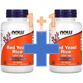 1+1 Now 나우푸드 홍국 Red Yeast Rice 1200mg 베지 캡슐 60정 약들약 고약사 / 해외직구 미국정품