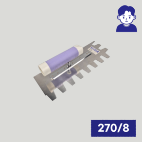 압착고대 타일 갈갈이 톱니 고데 본드고대 흙손 270/8mm, 1개