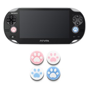 PS VITA 스틱커버 세트 아키토모, 1개, 고양이 핑크블루, 아키토모 PS VITA 스틱커버