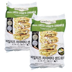 M&H 바질치즈 치아바타 샌드위치 780g (4개입), 2개