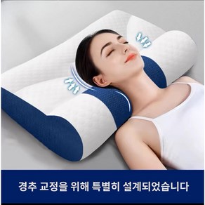 일본 품질 3세대 라텍스 경추 베개, 파란색, 2개