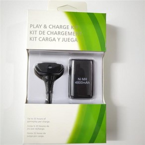 충전식 배터리 팩 Xbox360 무선 게임 컨트롤러용 USB 케이블 교체 포함 4800mAh 1 개 2 개, 1개, 02 1pcs, 한개옵션2