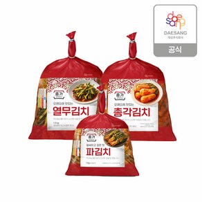 [종가] 파김치 1kg + 총각김치 1.4kg+열무김치 1.5kg (총 3.9 kg), 1개, 3.9kg