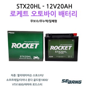 골드윙 로케트 오토바이배터리 12V20AH STX20HL, 1개