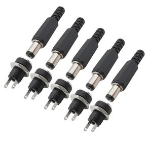 DC 전원 수 암 소켓 어댑터 공급 플러그 잭 나사 너트 패널 마운트 커넥터 5.5x2.1mm 12V 10 5 1 쌍