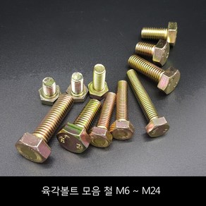 육각볼트 모음 철 M6 M8 M10 M12 M16 M20 M24 육각볼트 모음 철, 1개