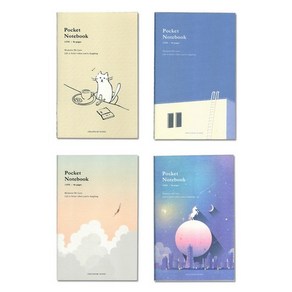아이코닉 포켓 노트라인 4종 80매, 본상품, 1세트