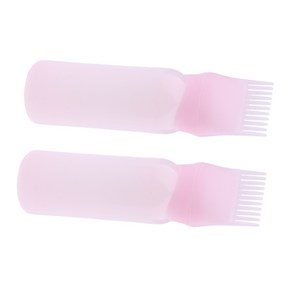 QDY 2x Hai Dye Applicato Dispensing Comb Salon Coloing Bottle Bush 60ml, 핑크, 플라스틱, 1개