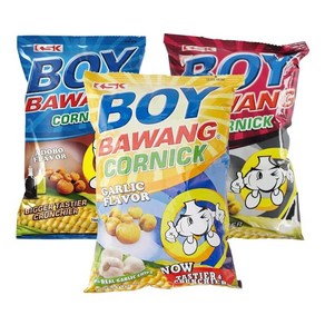 보위 버원 BOY BAWANG CORNICK 프라이드콘 보이 버원 필리핀 기념품 갈릭 아도보 바베큐 3종 세트, 1개