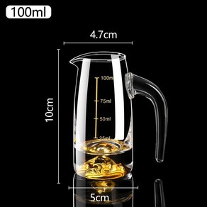 백주 바이주잔 수정방 우량예 술잔 연태고량주 세트 분주기 양화대곡 골드잔, (강화 도톰)금산주전자 100ml(1마리), 1개