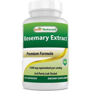 Best Natuals Rosemay Extact 1500 mg Equivalent Pe Seving- 120 Capsules, 1개, 120정