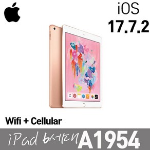 애플 아이패드 6세대 A1954 Wifi+LTE 셀룰러 32G IOS17.7.2 9.7인치 골드, Wi-Fi+Cellula, 32GB