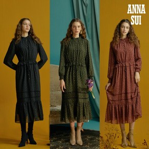 [안나수이] ANNA SUI 메탈릭 쉬폰 아르누보 원피스