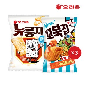 오리온 뉴룽지(124g) + 꼬북칩 카라멜팝콘(72g), 588g, 1개