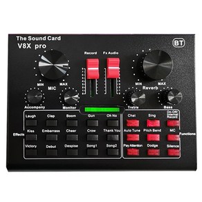 V8X Po Micophone 믹서 오디오 DJ 콘덴서 사운드 카드 라이브 방송 스탠드 USB 녹음 게임