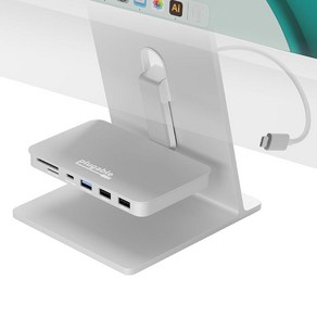 Plugable iMac 24인치 2021 2023 및 2024용 USB C 허브 6-in-1 허브 멀티포트 어댑터 10Gbps USB-C 3.0 2X 2.0 mic, Plugable iMac 24인치 2021, 2023, 1개