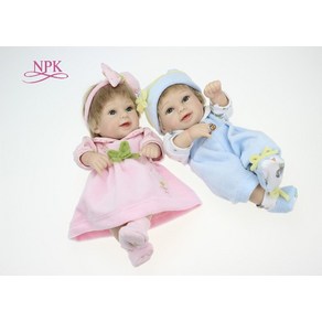 [브리튼] 사랑스러운 미니 쌍둥이 리본돌 아기 인형 12 인치 리얼한 전체, [02] boy, 1개