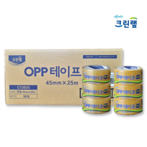 크린랲 OPP 테이프 투명 45mm*25M 당일발송, 50개