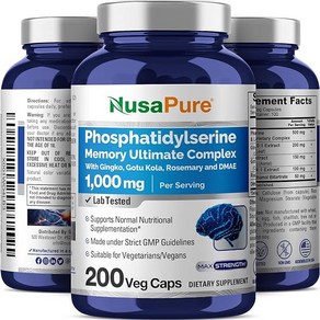 NusaPue 누사퓨어 포스파티딜세린 1000mg 2개, 200정