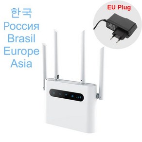 실내 무선 모뎀 핫스팟 동글 4G SIM 카드 와이파이 라우터 4G LTE CPE 300m CAT4 32 와이파이 사용자 RJ45 WAN LAN, 1.EU plug 4G Route, 1개