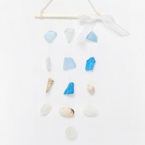 바다 유리 자개 모빌 썬캐쳐 만들기 DIY키트 체험 업사이클링, 화이트