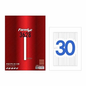 폼텍 라벨30칸20매 LQ-3628화일인덱스용 12x130mm, 1개, 1개