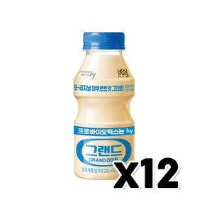 유어스 야쿠르트그랜드 라이트 대용량요구르트 280ml x 12개