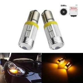 ANGRONG 2x BAW9s HY21W 10 SMD LED 전구 전면 표시기 역방향 주간 사이드 라이트 앰버