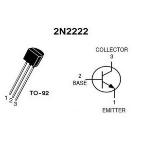 2N2222A(NPN) 바이폴라 트랜지스터(bjt bipola junction tansistos 40V 600mA) 0.1%의 비밀, 100개