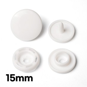 코지파파 티단추 12mm 15mm 100쌍 스냅단추 똑딱단추, 티단추 15mm 화이트 100쌍, 100개