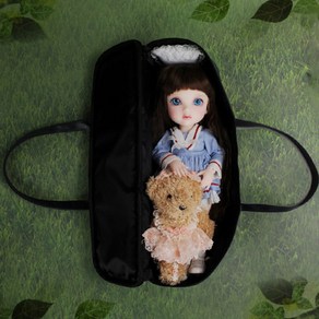 돌모아 구체관절인형 모카슈라돌 사이즈 인형 이동용 가방 Mokashua Doll Size - Compact Caie Bag (Black), 블랙, 1개