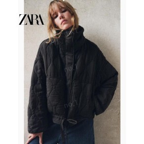 ZARA 여성 ZW 컬렉션 긴 소매 스탠드 칼라 패딩 자켓